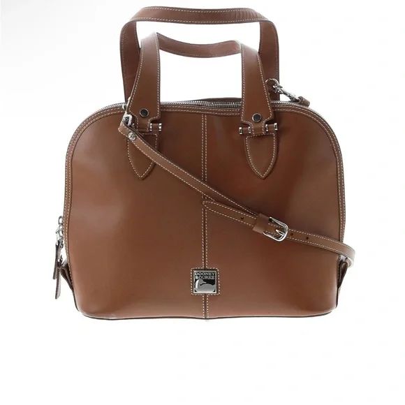 Dooney & Bourke Brown Leather Satchel with Structured Design - Picture 1 of 3